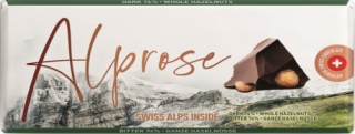 Alprose 300g 74% Dark Chocolate - Whole Hazelnuts